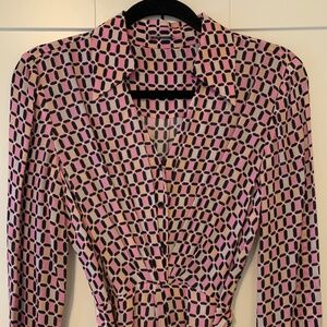 Elie Tahari Geometric Shirt Dress